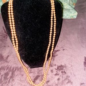 Beautiful Long Pink Pearl Necklace